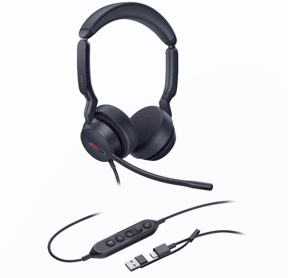 Yealink UH44 Dual UC USB-C/A Unified  Communications USB Wired Headset Dual Noise-Canceling Microphones 35mmSpeaker Busylight Leather Ear Cushions Yealink UH44 Dual UC USB-C/A Unified  Communications USB Wired Headset Dual Noise-Canceling Microphones 35mmSpeaker Busylight Leather Ear Cushions